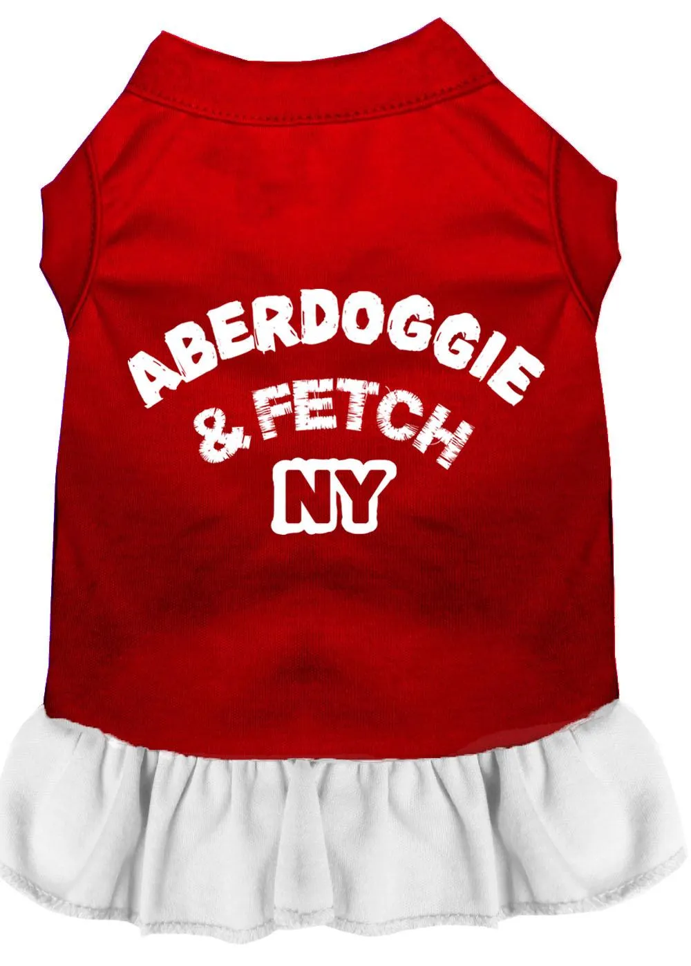 Aberdoggie Ny Screen Print Dress Red With White Lg (14)