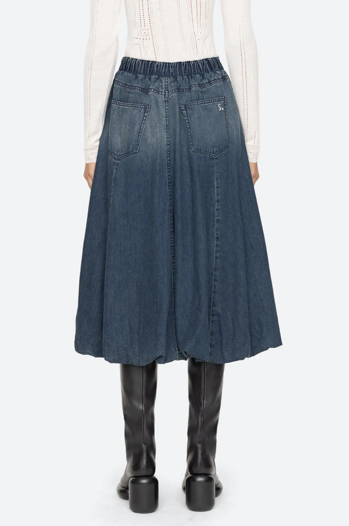 Amari Denim Bubble Skirt Blue