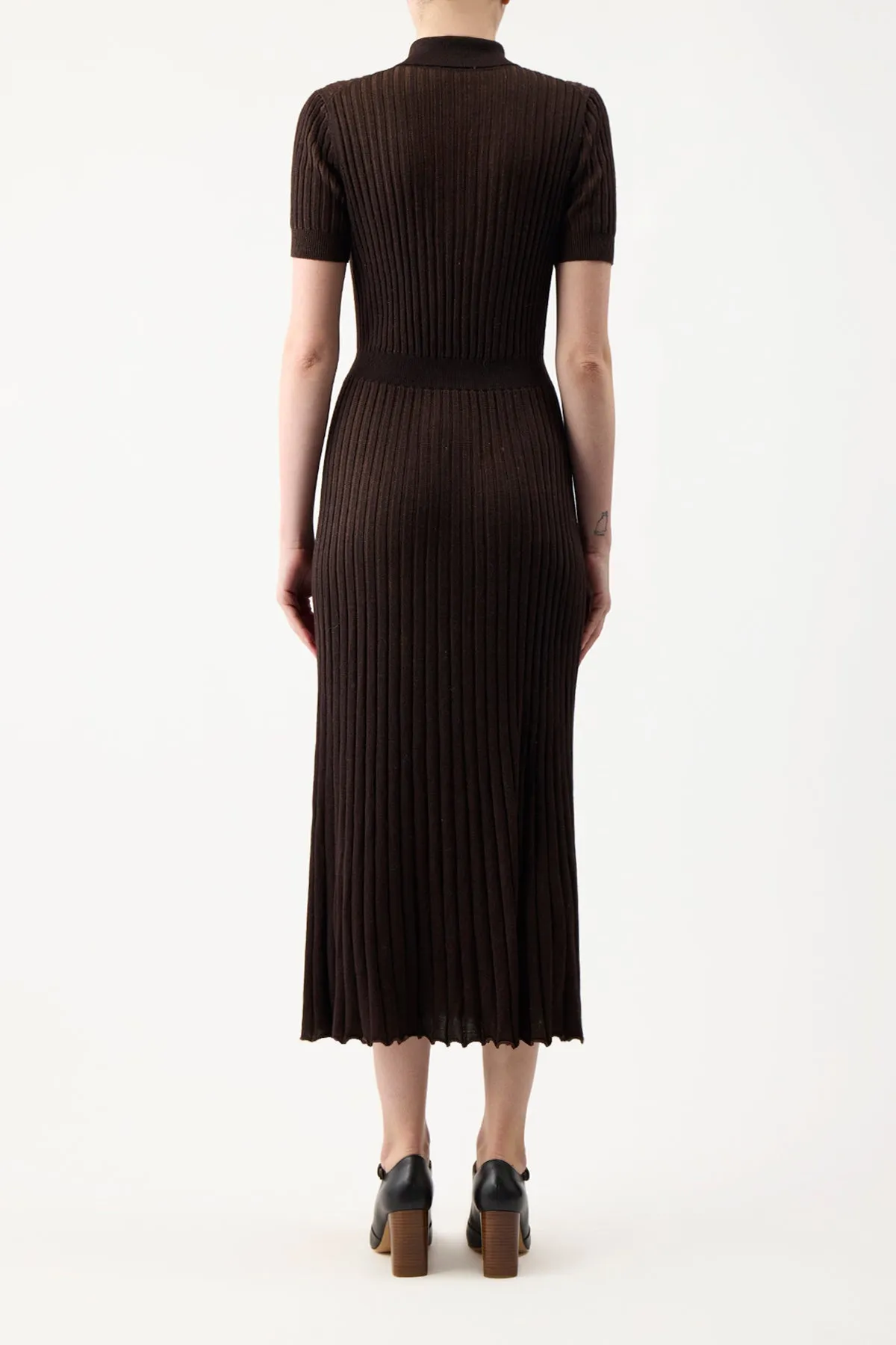 Amor Knit Dress in Chocolate Cashmere Silk