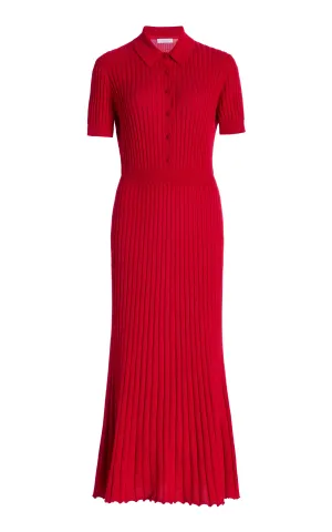 Amor Knit Dress in Scarlet Red Cashmere Silk