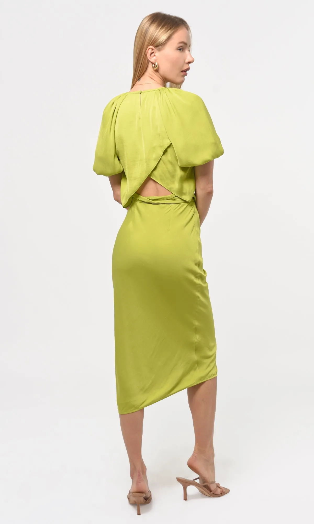 Bea Midi Skirt w/ Slit ~ Lime