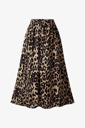 Buy Fashionable Plus Size Leopard Print Midi Skirt