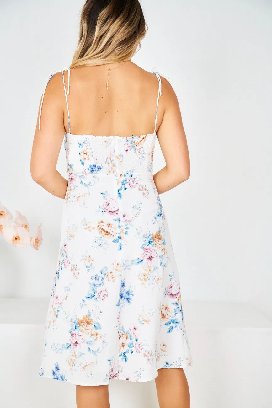 Cleo Dress - White Floral