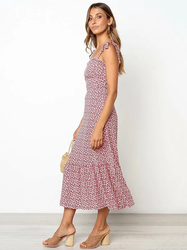 Deep V-neck Split-side Maxi Dress