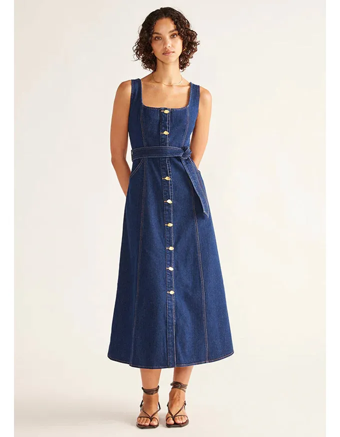 Delphine Denim Midi Dress