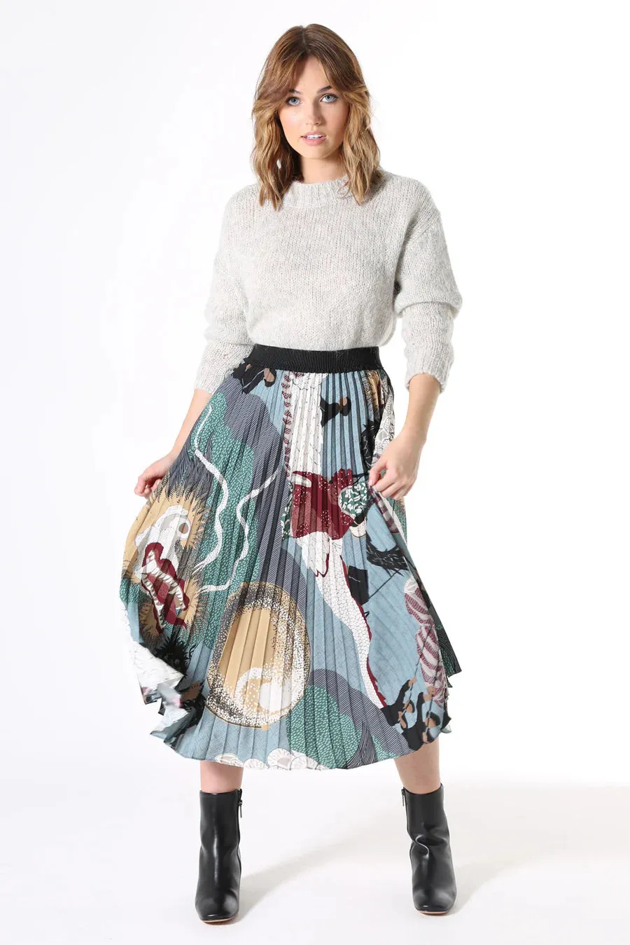 Festival Pleated Skirt Green