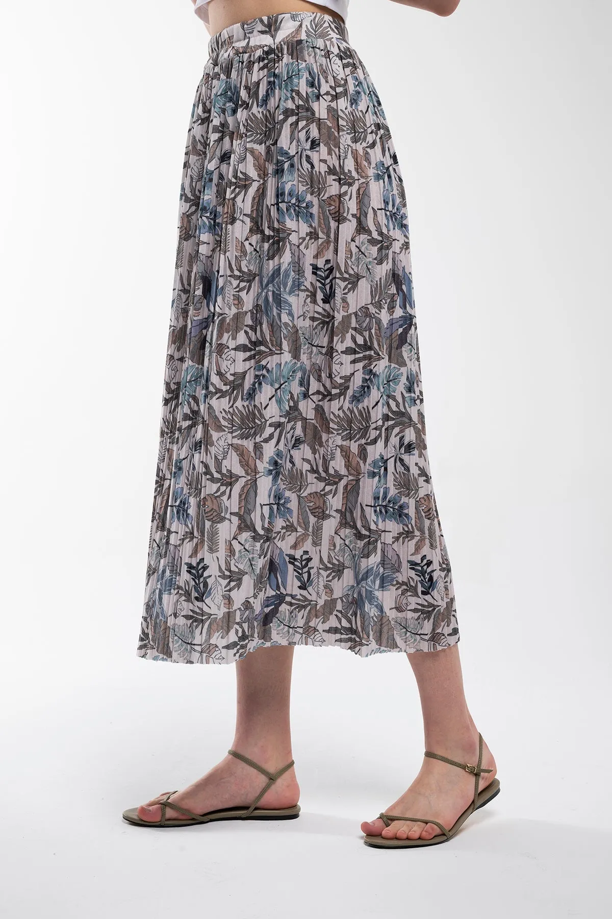 Floral Spring Pleated Skirt