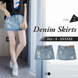 FRAYED DENIM SHORTS SKIRTS