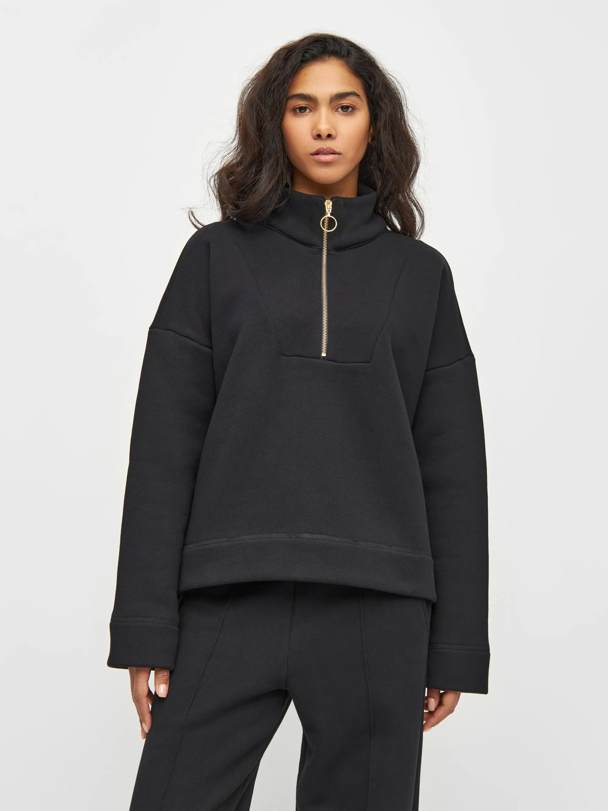 Half zip heavy sweat - Black Jet