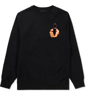 Hand Gun Women Girls Sexy Boys Kids Crewneck Sweatshirt