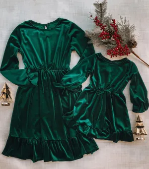 Hunter Green Jolly Matching Dresses