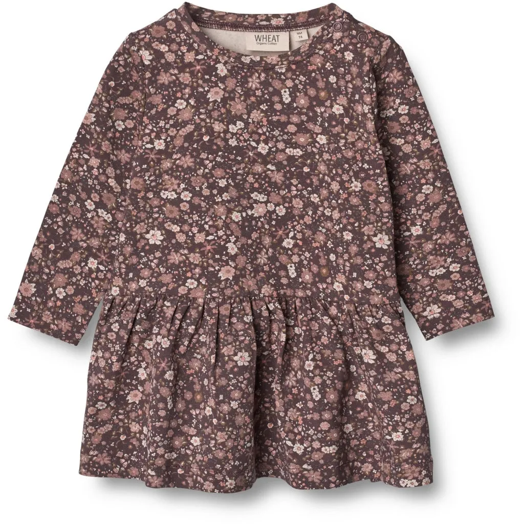 Jersey Dress Bessie - soft eggplant meadow