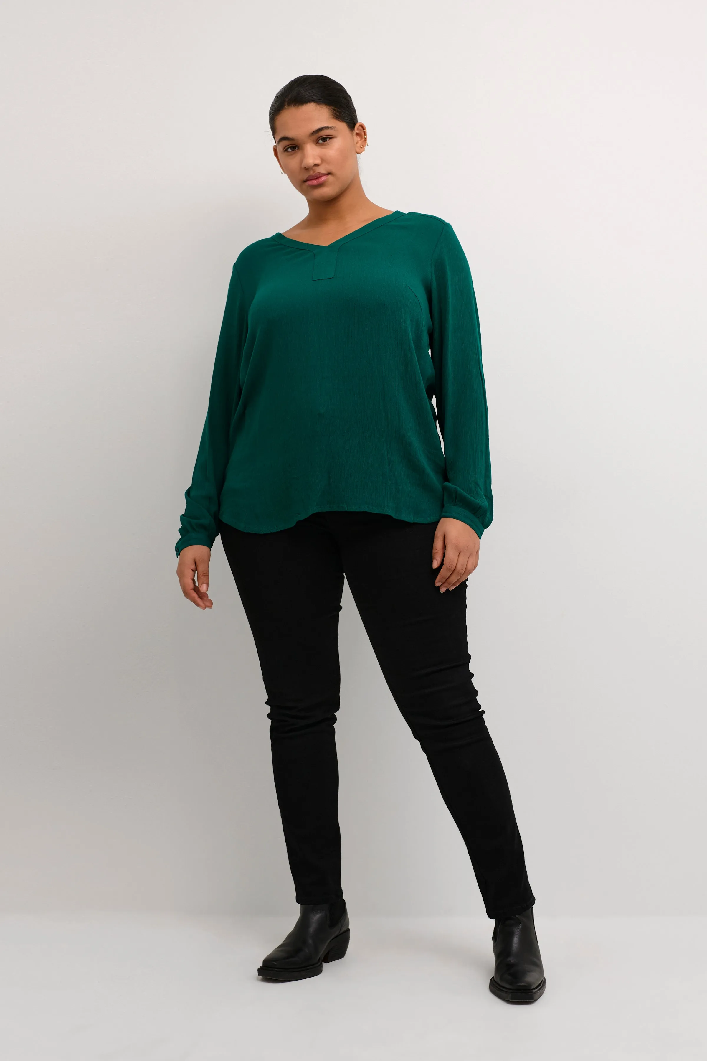 Kaffe Curve Cami Blouse in Teal Green