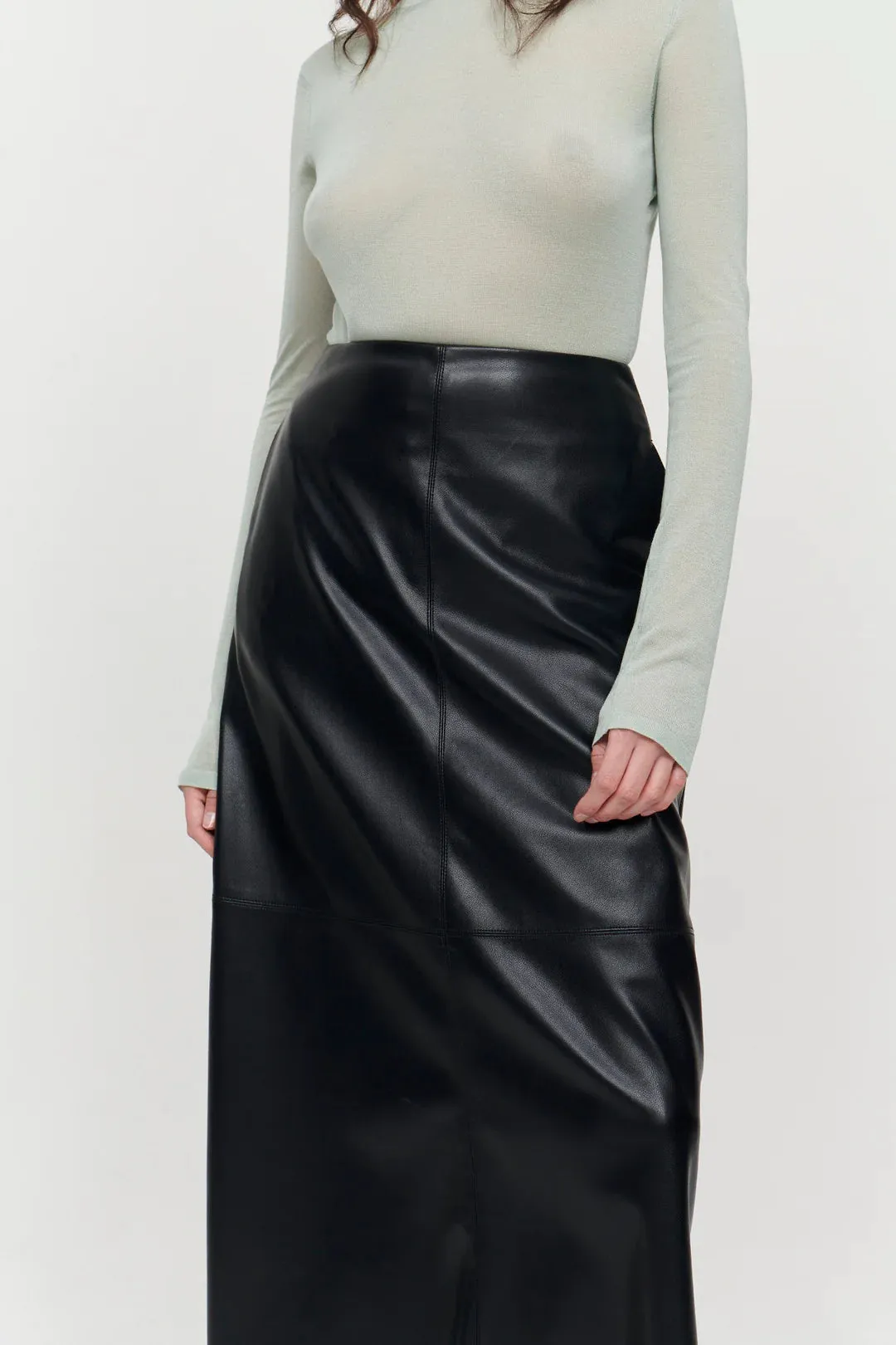 Molly Black Faux Leather Skirt