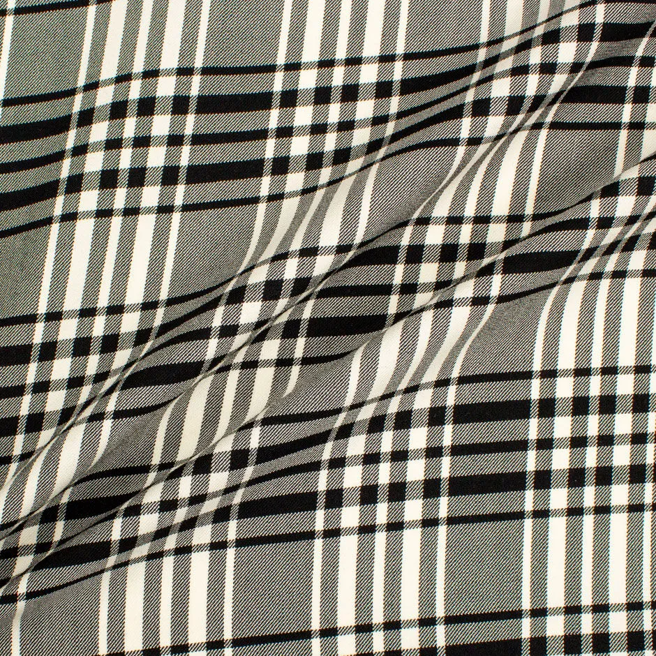 Monochrome Pure Wool Tartan