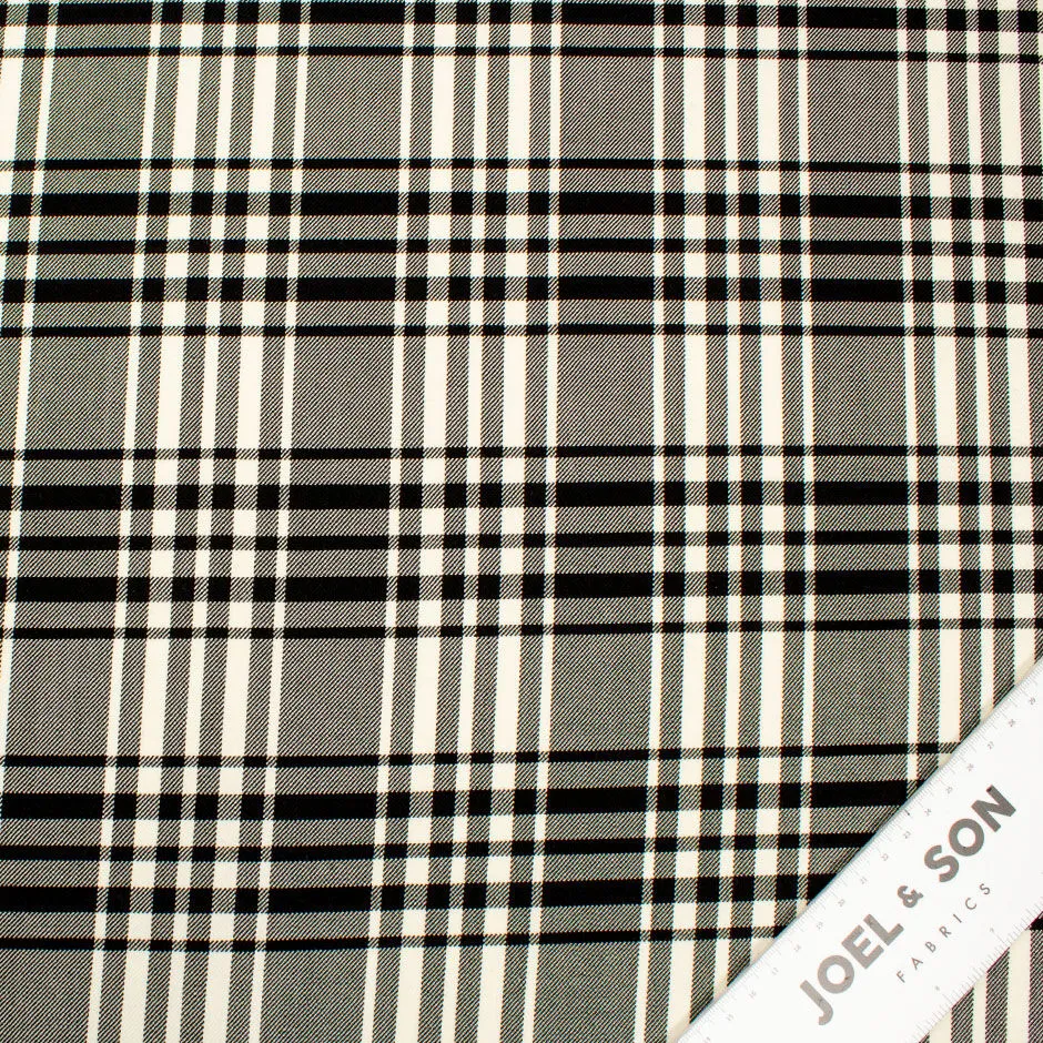 Monochrome Pure Wool Tartan