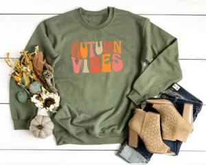 Olive Autumn Vibes Sweatshirt