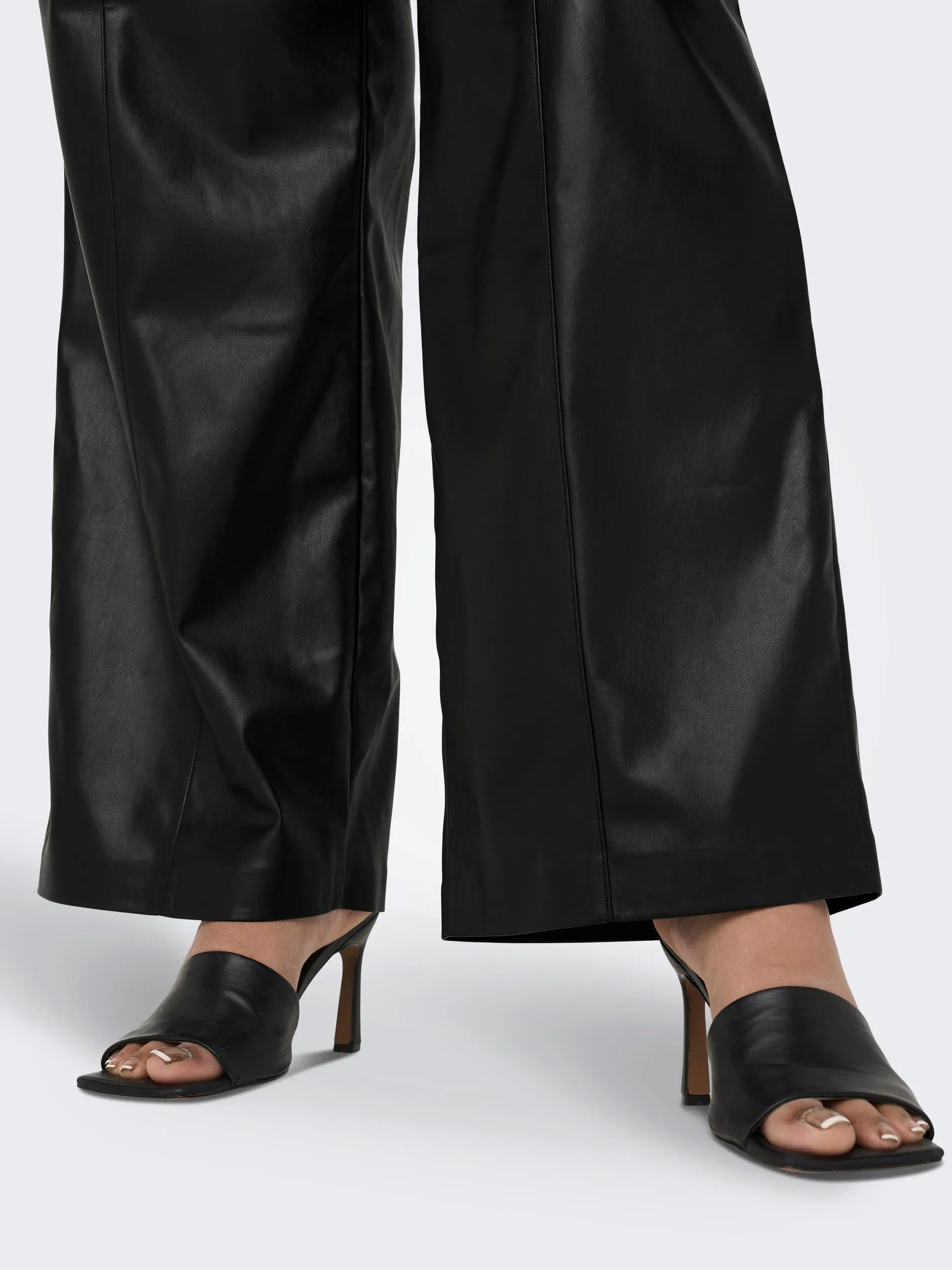 Only Carmakoma Wide Leg Leather Leggings