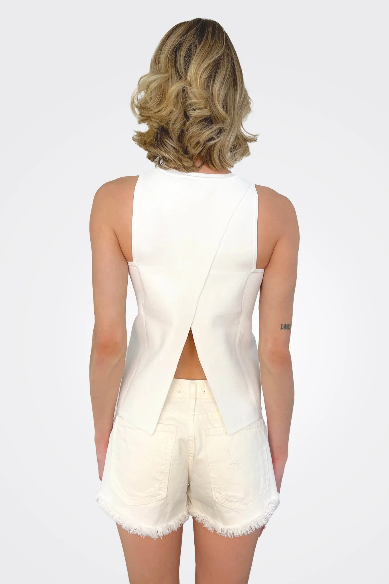 Open Back Halter - White