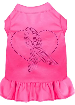 Pink Ribbon Rhinestone Dress Bright Pink Xs (8)