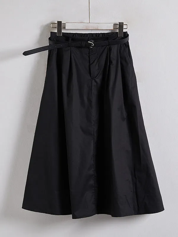 Pleated Split-Joint High Waisted Loose Skirts