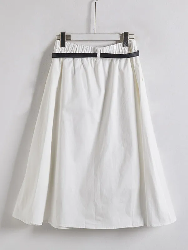 Pleated Split-Joint High Waisted Loose Skirts