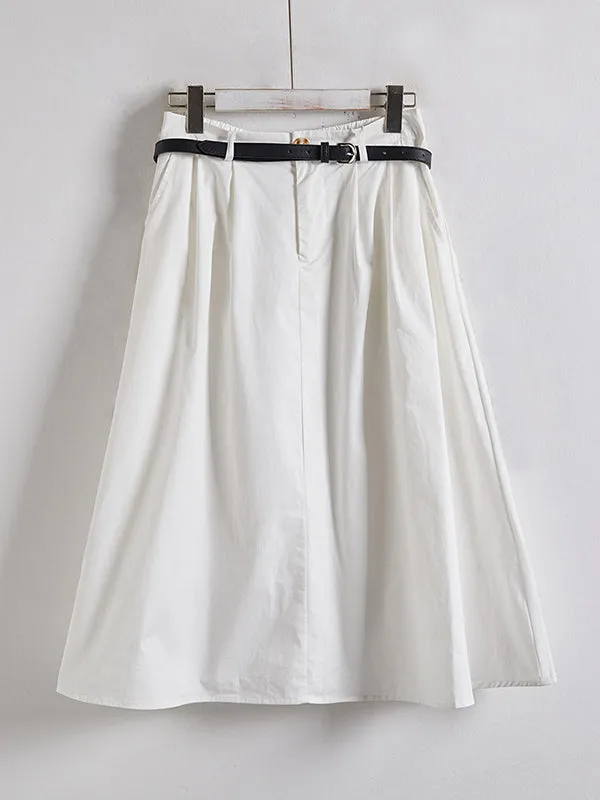 Pleated Split-Joint High Waisted Loose Skirts