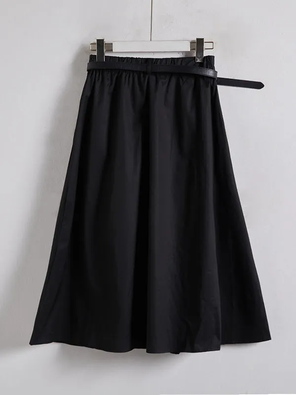 Pleated Split-Joint High Waisted Loose Skirts