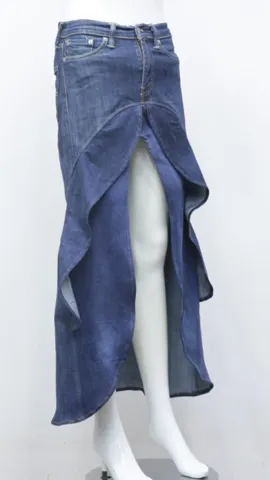 Rework Denim Long Skirts