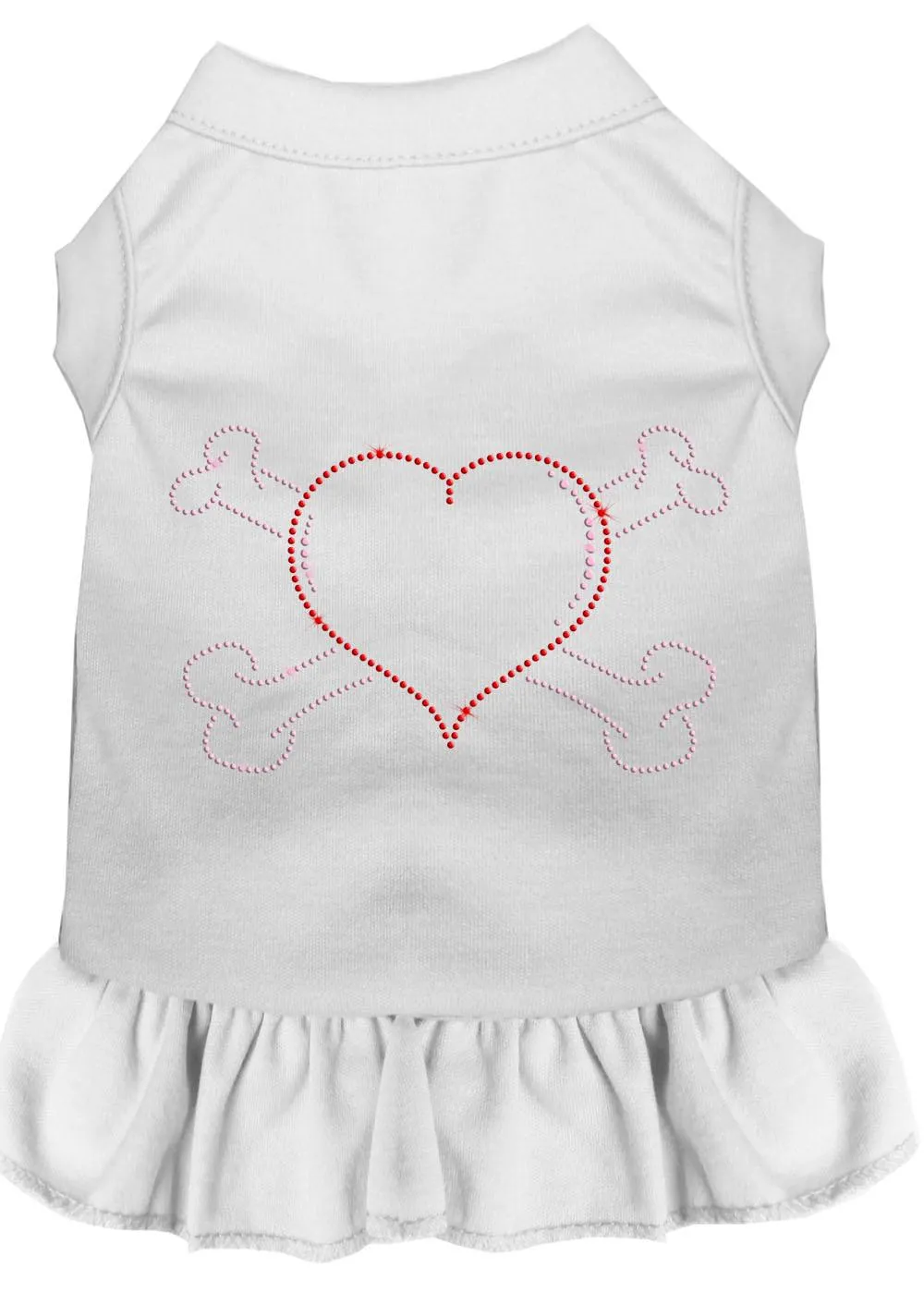 Rhinestone Heart And Crossbones Dress White Sm (10)