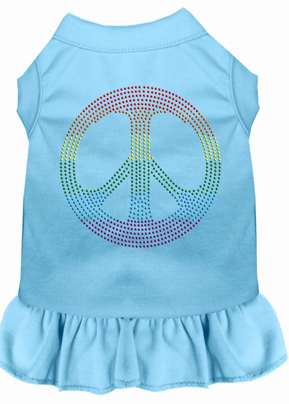 Rhinestone Rainbow Peace Dress Baby Blue Xs (8)