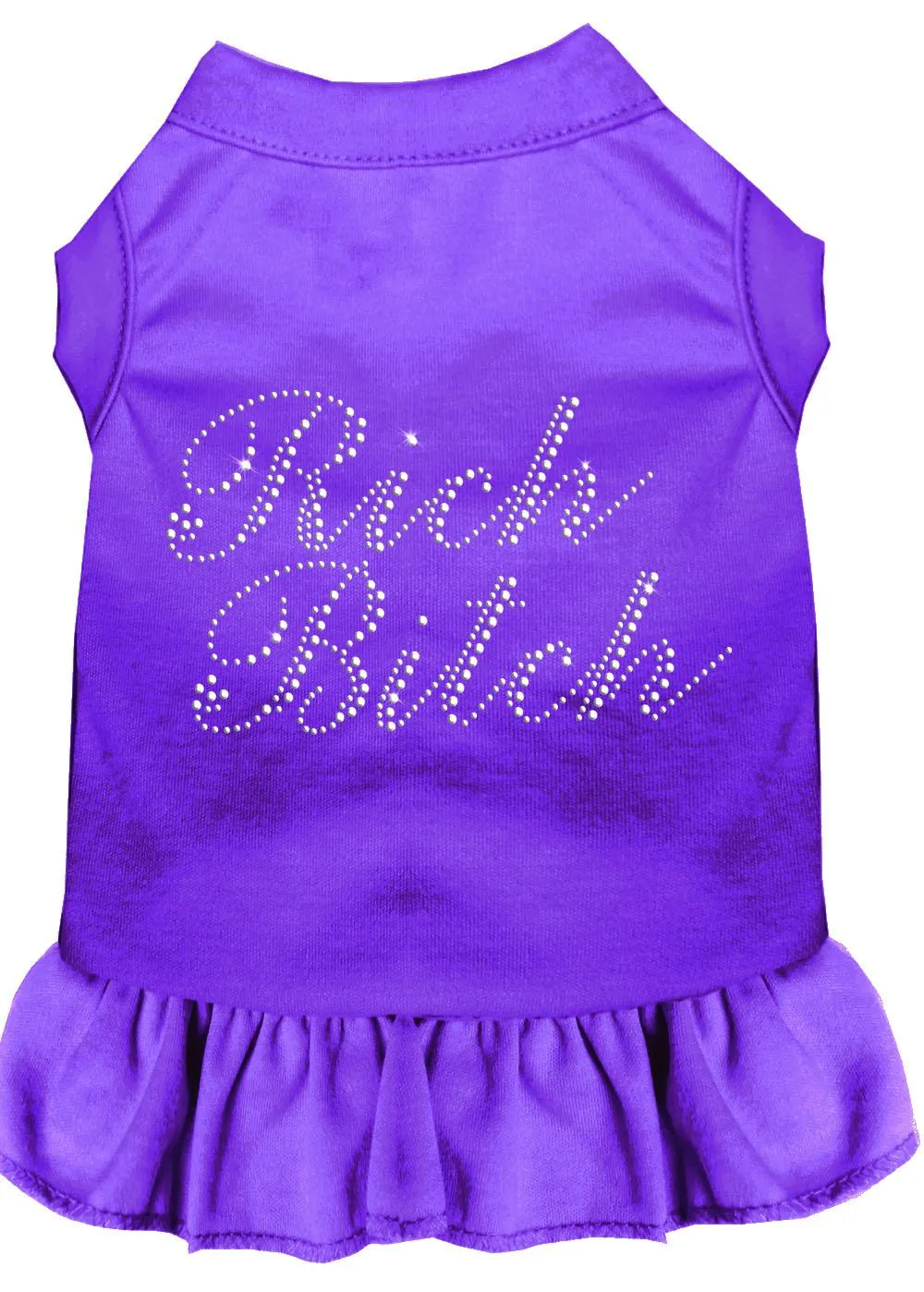 Rhinestone Rich Bitch Dress Purple Xxl (18)