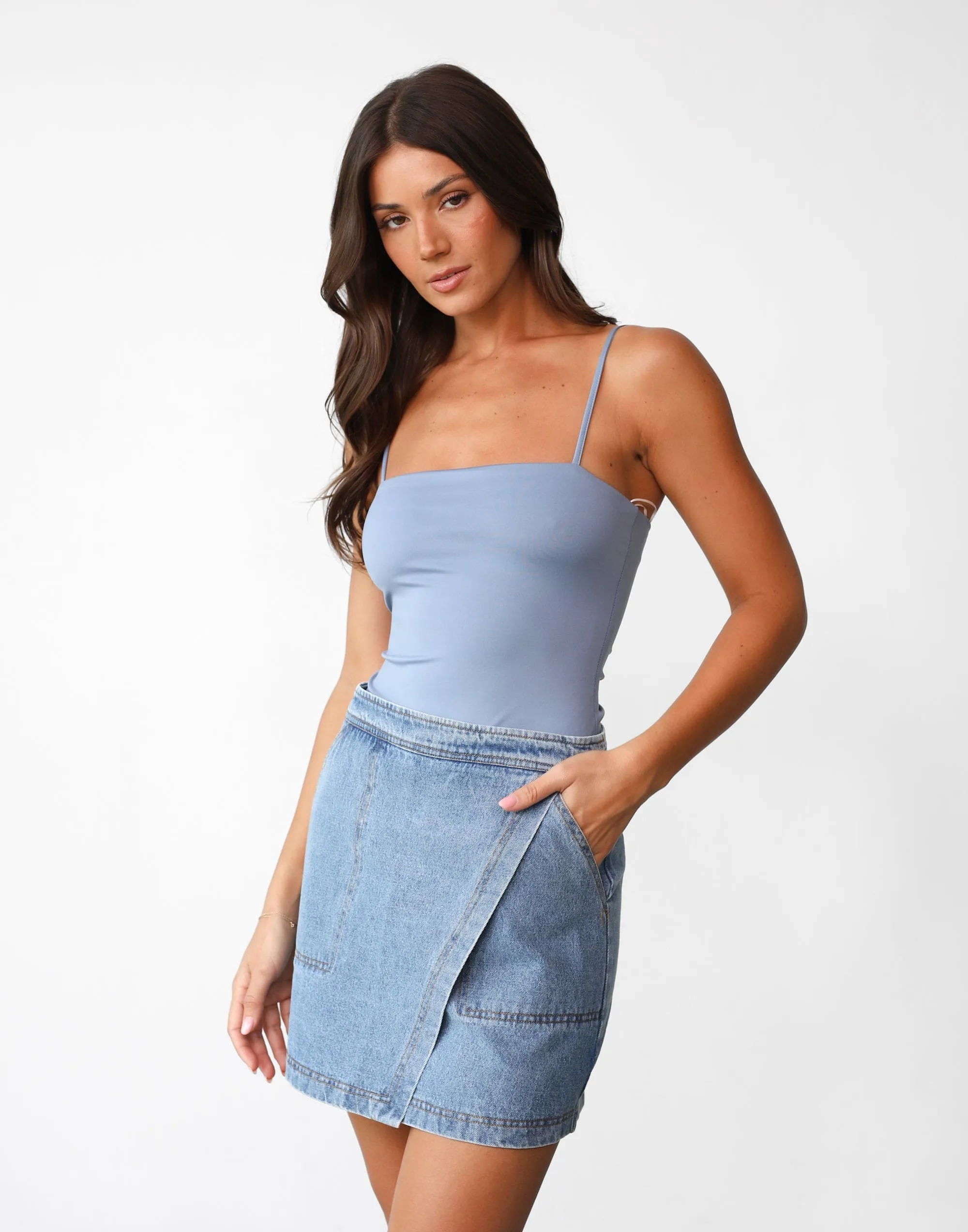 Selma Mini Skirt (Blue Denim)