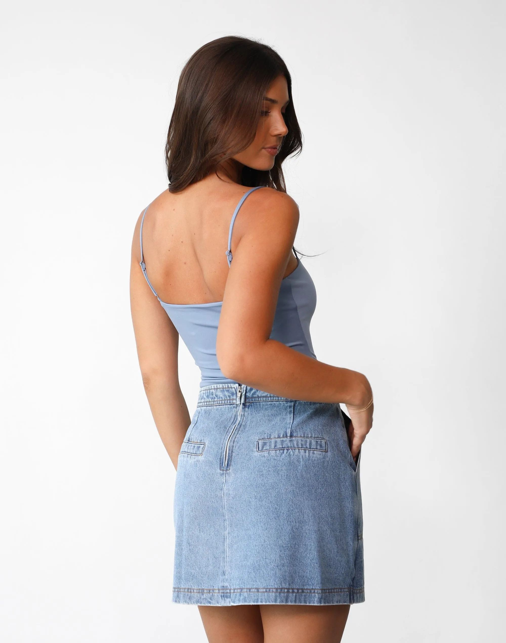 Selma Mini Skirt (Blue Denim)