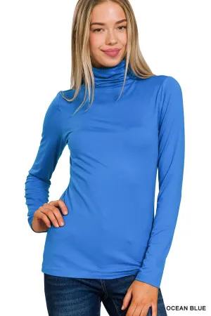 Sexy Conservative Microfiber Turtleneck Top (4 Options)