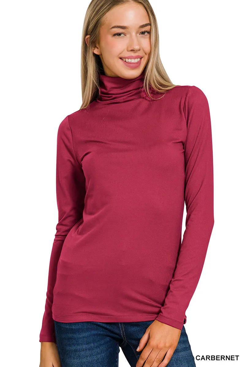 Sexy Conservative Microfiber Turtleneck Top (4 Options)