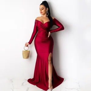 Sexy Off Shoulder Mermaid Formal Evening Party Dress Women