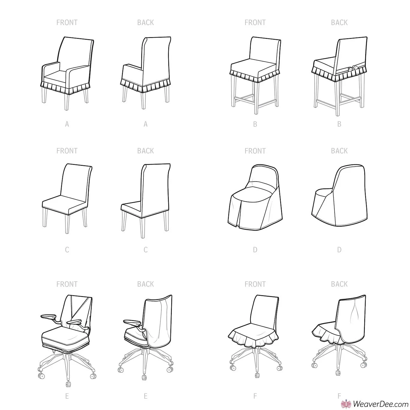 Simplicity Pattern S9495 Chair Slipcovers