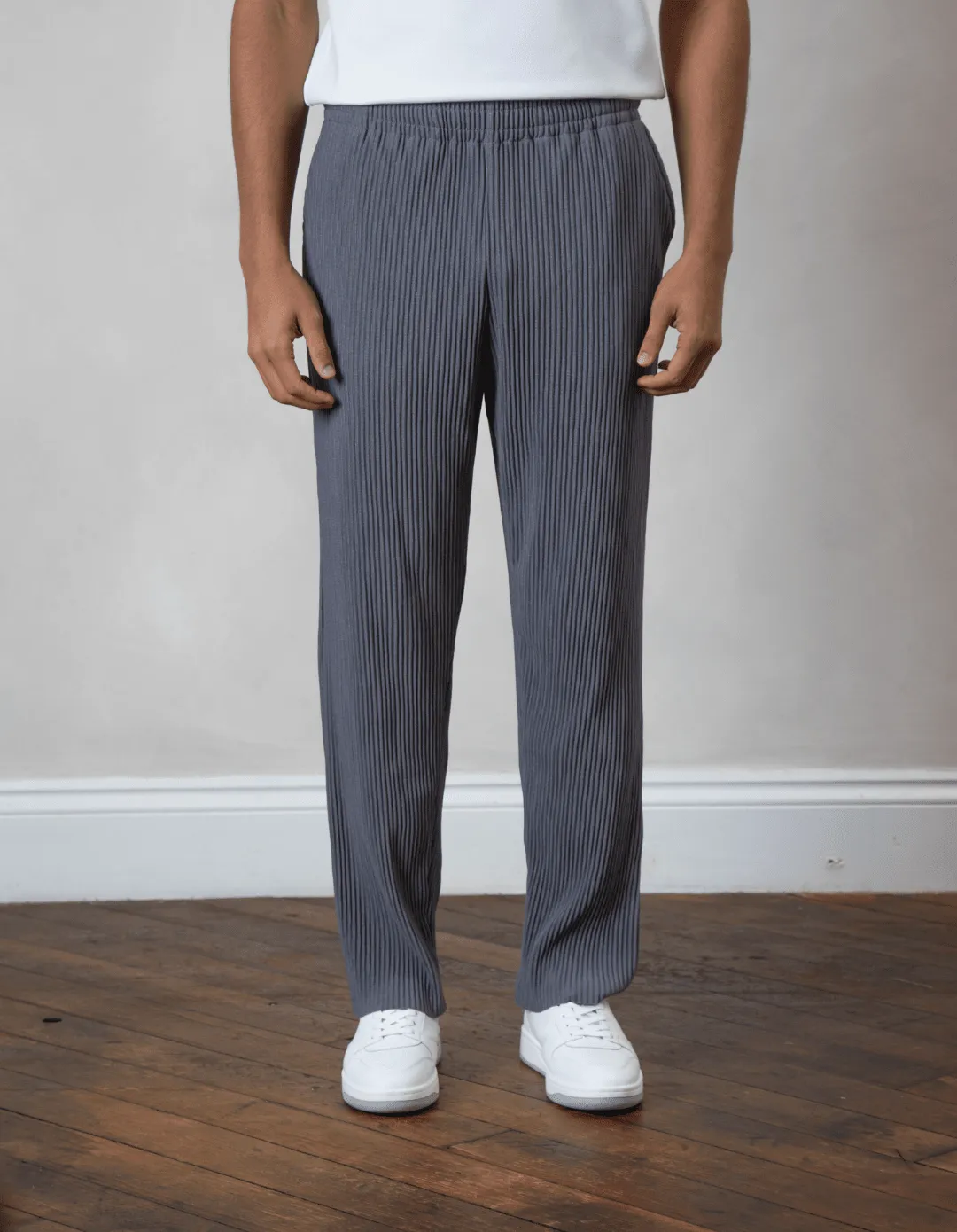 Slate Grey Pleated Trouser