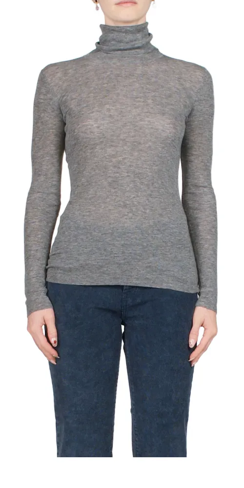 Slim Rib Turtleneck Grey