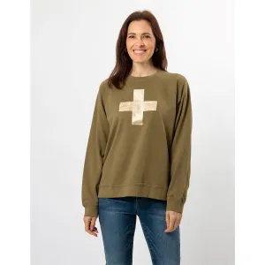 Stella and Gemma Everyday Sweater - Gold Glitter Cross