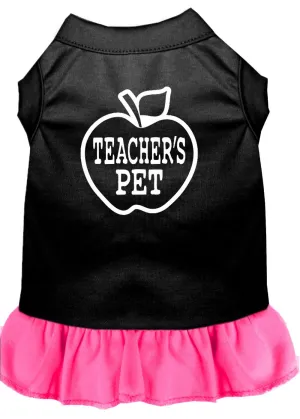 Teachers Pet Screen Print Dress Black With Bright Pink Xxxl (20)