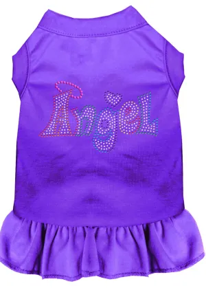 Technicolor Angel Rhinestone Pet Dress Purple Med (12)