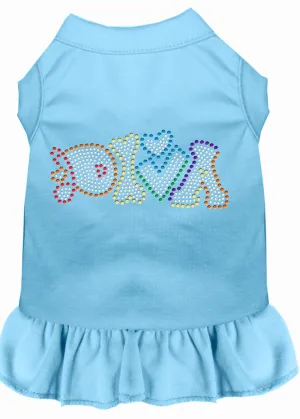 Technicolor Diva Rhinestone Pet Dress Baby Blue Xs (8)