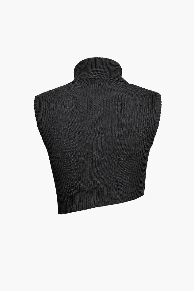 Turtleneck Ribbed Tank Top