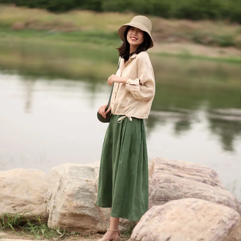 Women Casual Linen Spring Summer Autumn Women Tops SXM97298