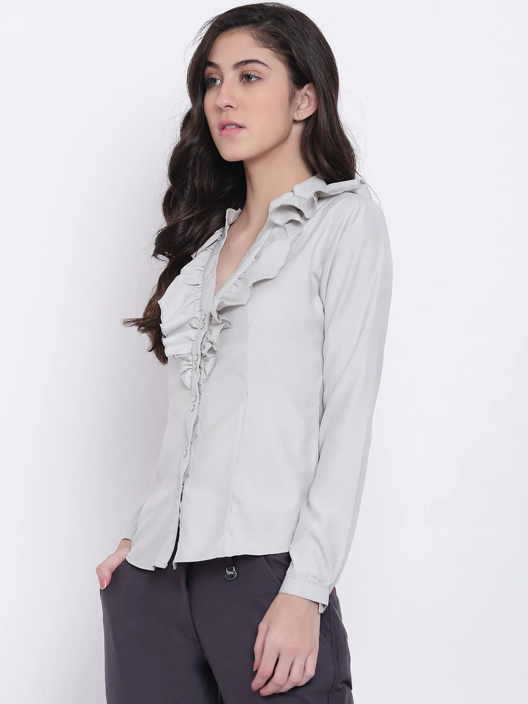 Women Grey Casual Tops