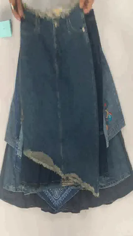 Y2K denim midi skirts