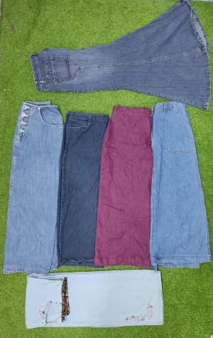 Y2k Unique Denim Long Skirts 06 pcs - OVR001