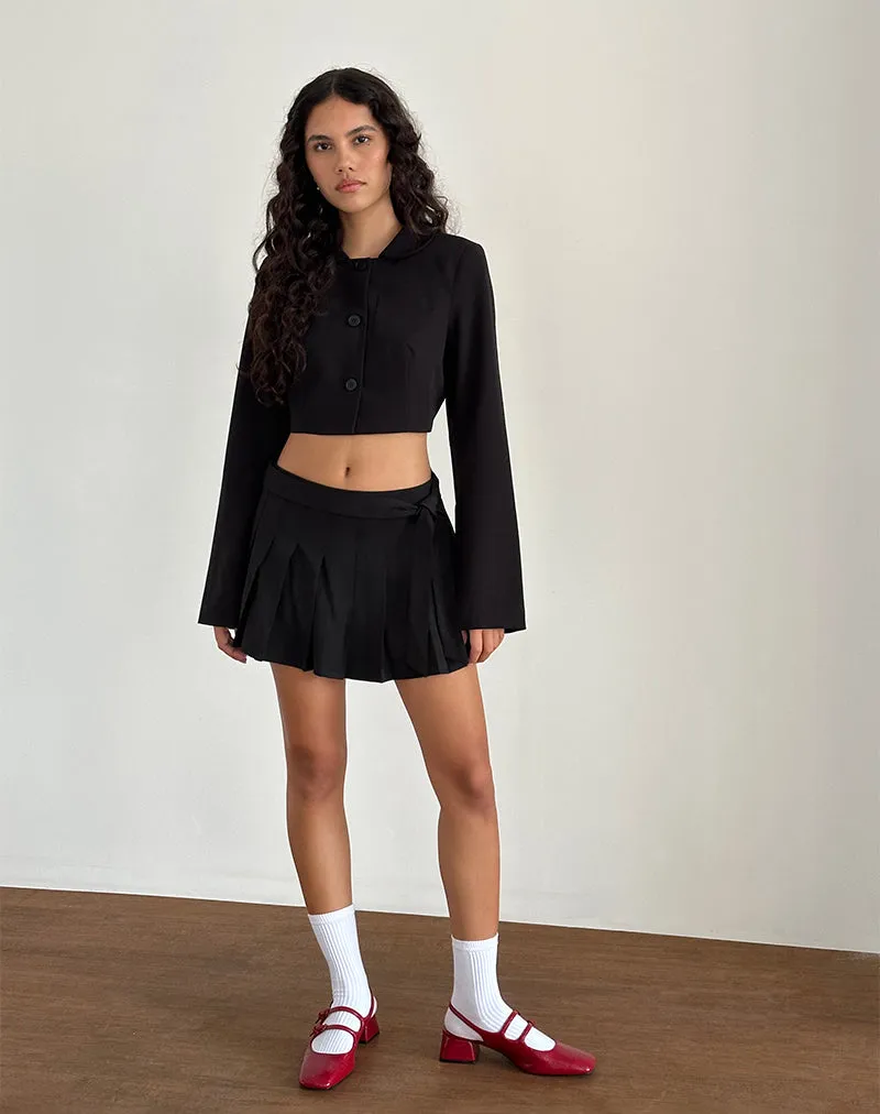 Zekira Pleated Mini Skirt in Black